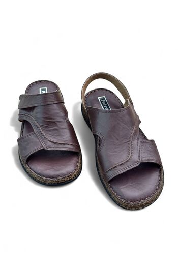 PATRON SHOES Men's Genuine Leather Back Slip Slippers