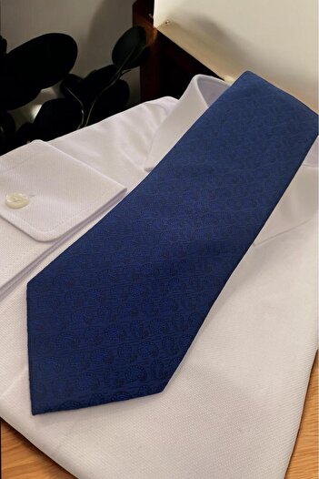 Sarar Small Shawl Pattern Renge Color Navy Blue Tie