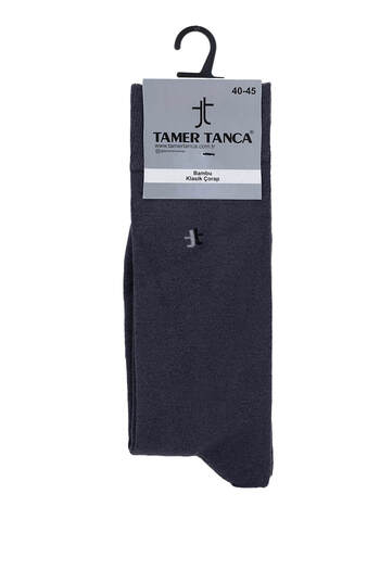 Tamer Tanca Мъжки класически чорапи от бамбук, цвят антрацит