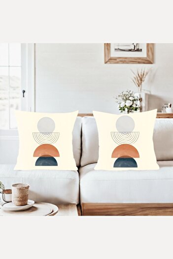 on the clouds Semicircle Bohemian Combination Hidden Zipper Throw Pillow Cover Sofa Pillowcase Set(2Pcs)