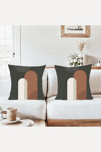 farbala Combination Hidden Zippered Throw Pillow Cover Sofa Pillow Cover Set (2Pcs)