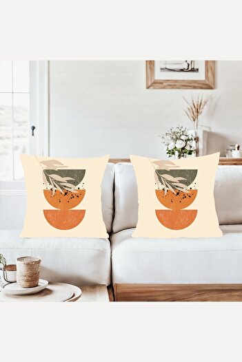 on the clouds Orange Green Shades Bohemian Combination Hidden Zipper Throw Pillow Cover Sofa Pillowcase Set(2Pcs)