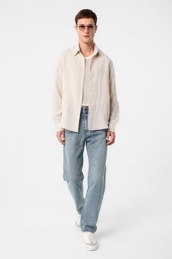 Antioch Stone Striped and Textured Men's Shirt