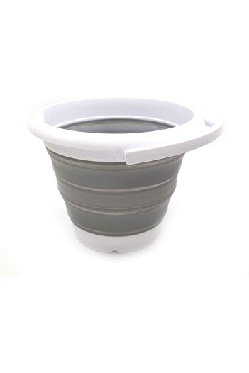 Bukate Foldable Silicone and Plastic Bucket with Handle 5L, Grey, Bukate®