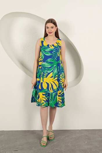 Lukas Viscose Fabric Patterned Dress-Green