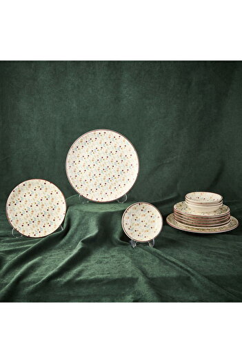 ASPARTAM Kitchen Ceramic 12 Piece Floral Breakfast Set - Colorful