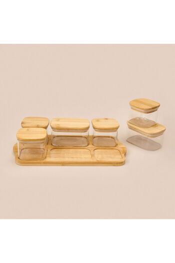 MİEN 6-Piece Glass Breakfast Set - Light Brown / Transparent