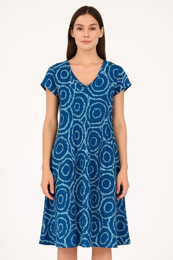 enmodaiçgiyim Women's Patterned Viscose Long Dress – One Size, S-M-L Compatible, 100% Cotton Viscose Fabric