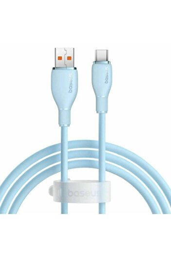 Baseus Cablu de date Baseus Pudding Series, USB la USB-C, 100W, Fast Charging, 2m, Albastru