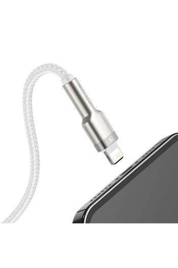 Baseus Baseus Cafule Metal Charging and Data Transfer Cable, USB/Lightning, 18W, 2.4A, 1m, White