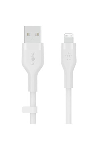 Belkin Cablu de incarcare Belkin, Boost Charge Flex, Silicon, USB-A la Lightning, 2M, Alb