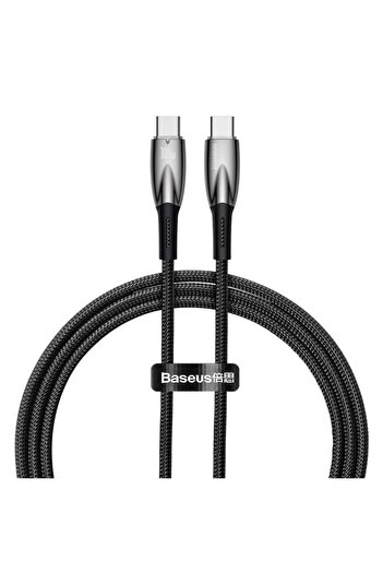 Baseus Cablu de date Baseus Glimmer, 2x USB Type-C, Fast Charge, PD 100W, 1m, Negru