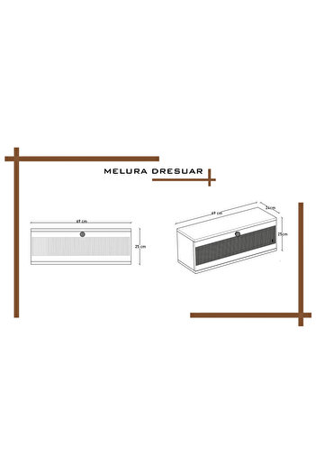 melura home MELURA DRESUAR KUMTAŞI %100 MDF KAPAKLI DUVARA MONTE