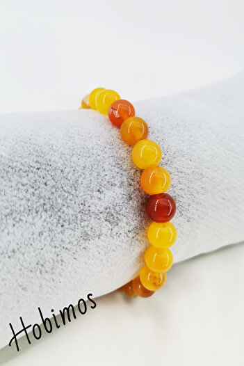 Hobimos Agate Natural Stone Elastic Bracelet
