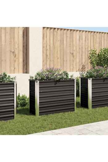 vidaxl Garden Raised Bed Anthracite 100x40x77 cm Galvanised Steel