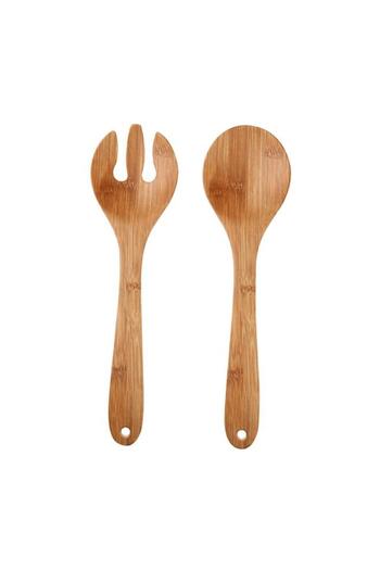 Generic Felli 2-Piece Contemporary Design Durable Easy Cleaning Salad Server Set Brown
