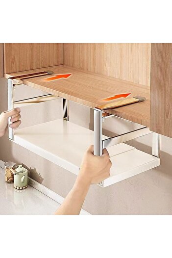 Viyogo Hanging spice rack, extendable 45.5 - 62.5 cm, metal with stainless steel, 45.5-62.5 x 22 x 16.5 cm