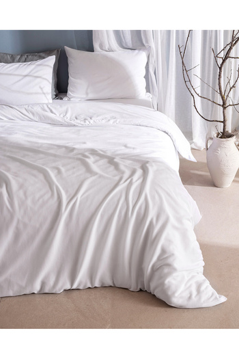 Madame Coco Marly Double 100% Cotton Combed Cotton Elastic Duvet Cover Set - White