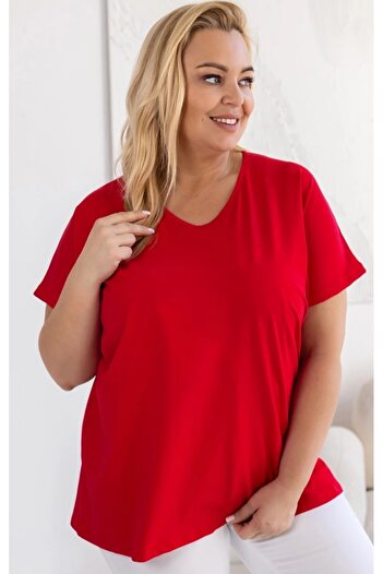 Barato V-Neck Trend Large Size Cotton Fabric Premium T-Shirt