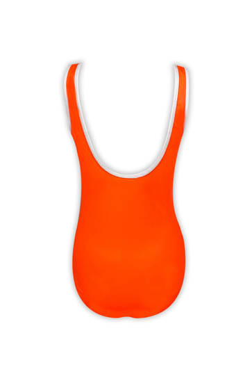 LOOK ME Strappy Eyelet Design Sport Orange 50Uv Girls' Swimsuit by Nessi Byrd