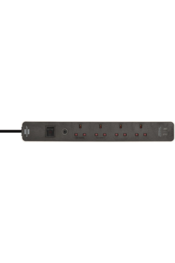 Brennenstuhl شريط طاقة إيكولور رباعي الاتجاهات بمنفذي USB مع زر أمان للصمامات بطول 3 أمتار