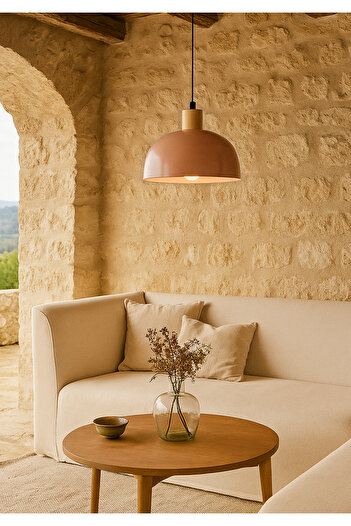 HOMİNG Homing Nuuq Somon Rengi Ahşap Detaylı Sarkıt 242025