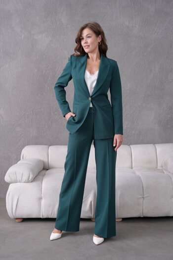 nodilife Stone Embroidered Women's Suit Dark Green