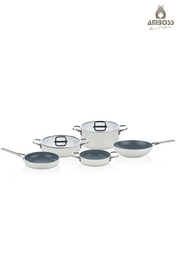 Amboss Sera Nova Mix 7 Piece Ceramic Pot Pan Set – White