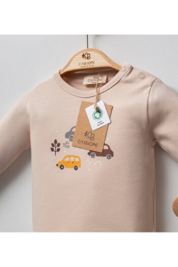 Cassiope Organic Cotton Car Patterned Long Sleeve Skin Friendly Soft Touch Daily Baby Boy Suit
