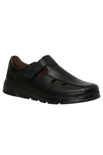 Polaris 107409 4Fx Black Men's Comfort Leather Sandals