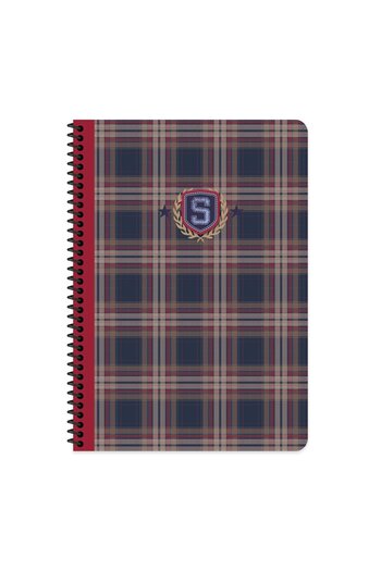 Keskin Colors Keskin Color A4 Lined Spiral Plaid Patterned School Notebook – (80 Sheets)