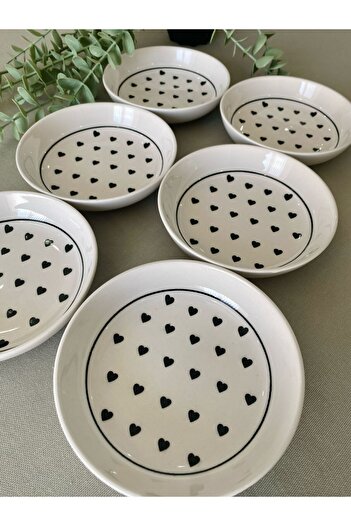 VENÜS HOME DECORATION Love Black Heart 6-Piece Bowl