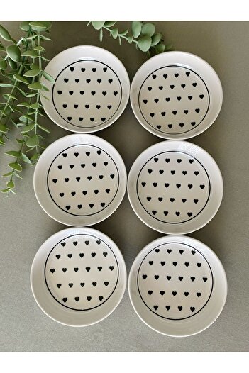 VENÜS HOME DECORATION Love Black Heart 6-Piece Bowl