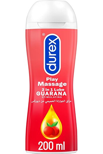 Durex Play Massage 2 in 1 Lubricant, Stimulating, Guarana - 200ml (Pack may vary)