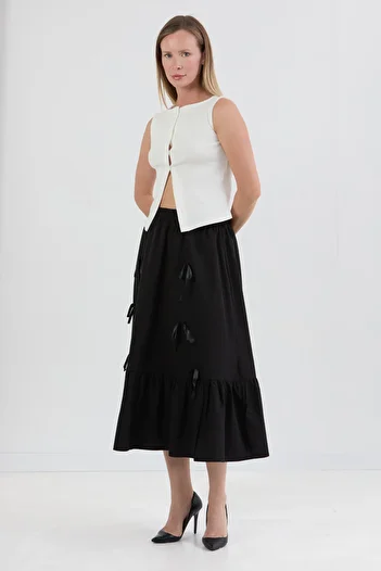 Fulla Moda Elastic Waist Ribbon Skirt
