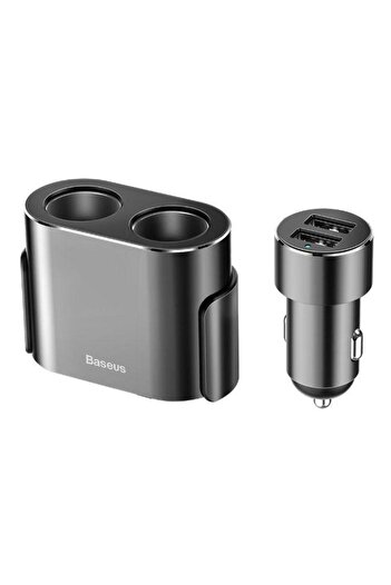 Baseus Baseus CRDYQ-01 Car Charger, Dual USB + Dual Splitter, 3.1 A (Black)