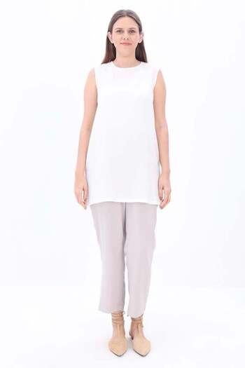ALLDAY Ecru-Basic Zero Sleeve Undershirt Tunic