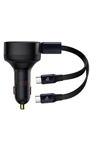 Baseus Baseus Enjoyment car charger, 33W, with retractable 2xUSB-C cable (Black)