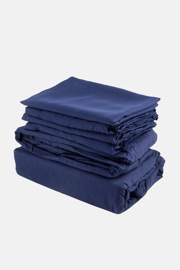 U.S. Polo Assn. Double 6 Piece Plain Brushed Sheets, Navy