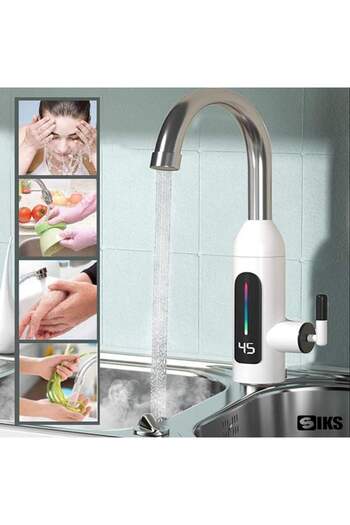 SIKS ® Instant Electric Faucet with Instant Water Heating, LCD Temperature Display, Modern Design