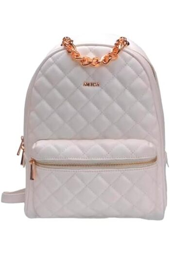 AMICA Estela Quilted Leather Women's Travel Backpack Bag With Zipper Closure And Adjustable Straps