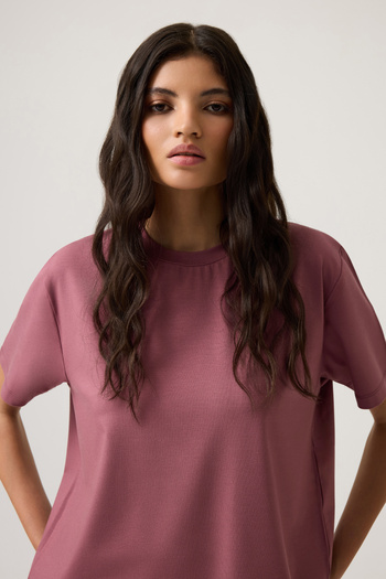 Los Ojos X Melodi Burgundy Oversize Wide Fit T-Shirt Boyfriend T-Shirt