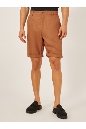 Take Two By Styli Solid Turn-Up Hem Bermuda Shorts
