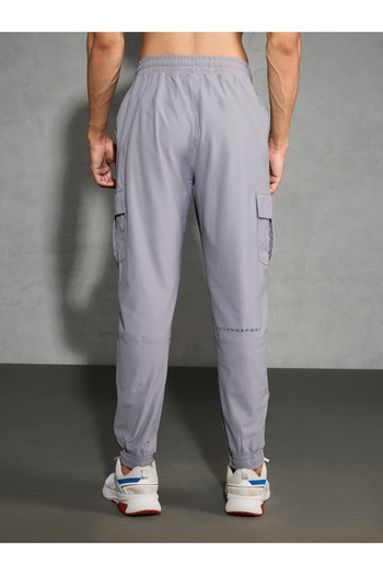 Technosport By Styli Solid Regular Fit Cargo Joggers with Drawstring