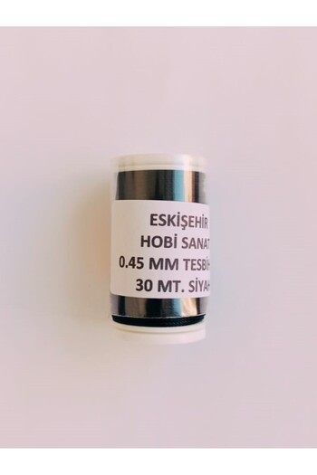 Eskişehir hobi sanat Σχοινί χάντρας προσευχής 0,45 mm 30 μέτρα μαύρο χρώμα