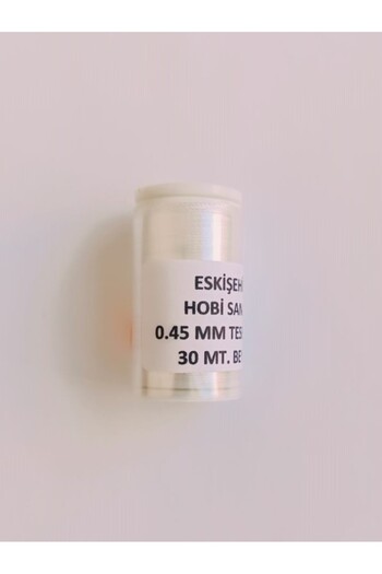 Eskişehir hobi sanat Σχοινί χάντρες προσευχής 0,45 mm 30 μέτρα Λευκό χρώμα