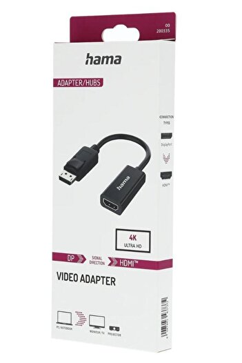 Hama Adaptor DisplayPort - HDMI Hama 200335, Ultra-HD 4K (Negru)