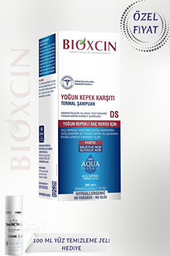 Bioxcin Aqua Thermal Ds Intensive Anti-Dandruff Shampoo 200 ml + 100 ml Facial Cleanser Gift