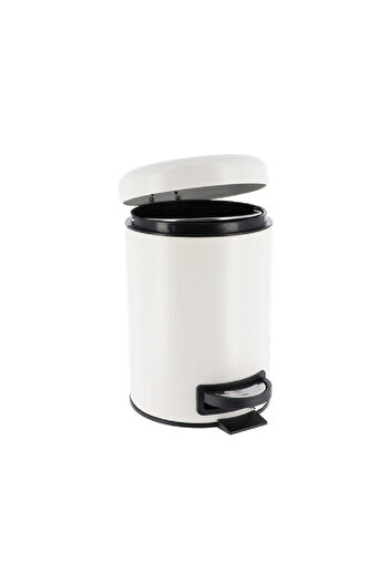 Tendance Durable Plastic Soft Close Fall Brake Lid Pedal Bin Matte White 3Liter