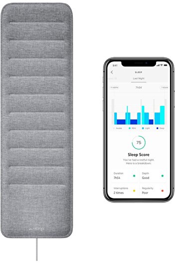 Withings النوم - لوحة تتبع النوم أسفل المرتبة مع تحليل دورة النوم